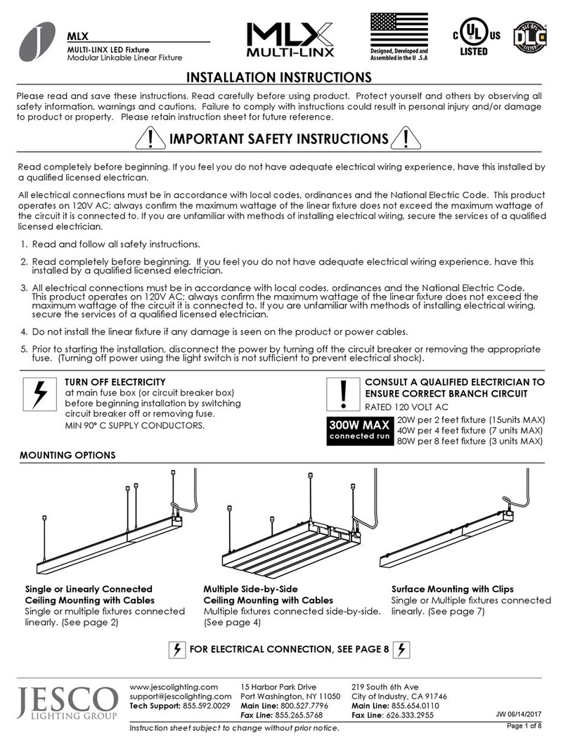 Jesco MULTI-LINX MLX Series installation instructions Jesco MULTI-LINX MLX Series installation instructions