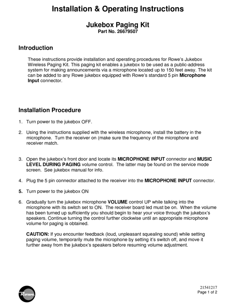 Rowe 26679507 Installation & operating instructions