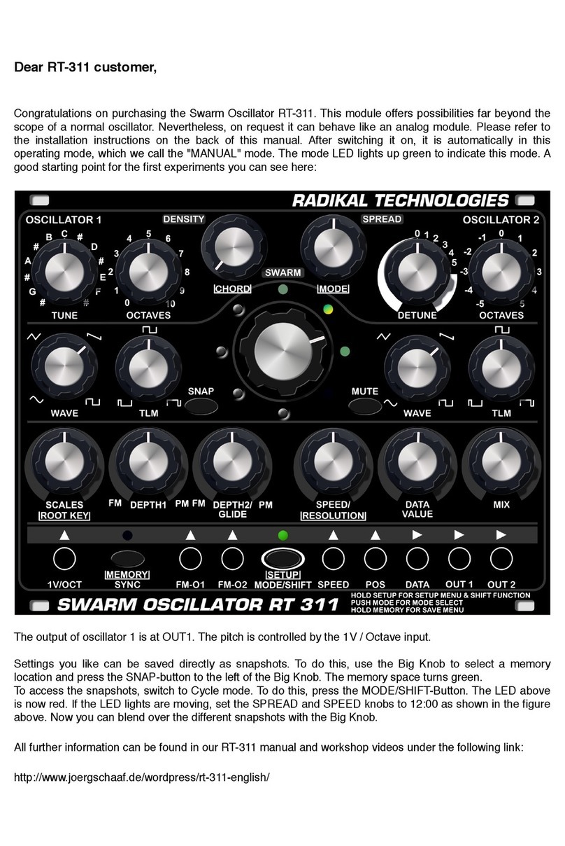 RADIKAL TECHNOLOGIES Swarm Oscillator RT-311 quick start guide