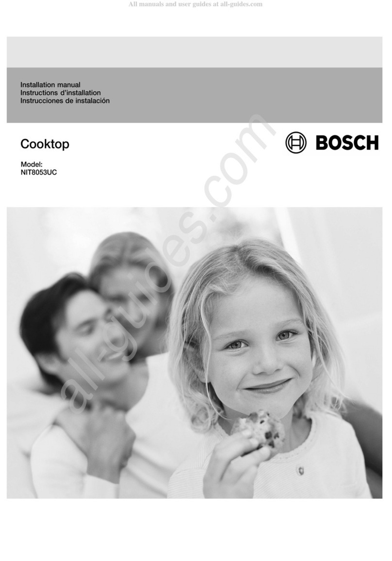 Bosch NIT8053UC - 30in 4 Burner Induction Cooktop User manual