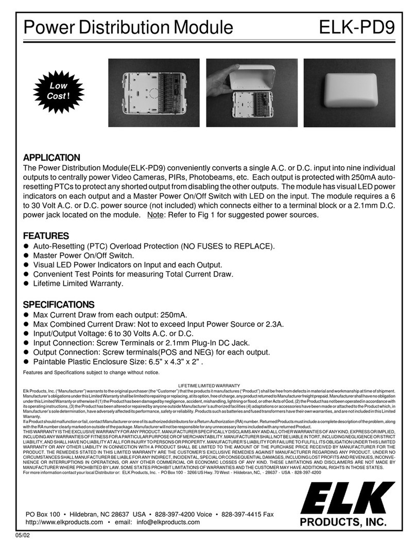 Elk Products ELK-PD9 installation instructions