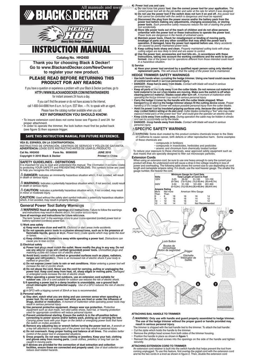 Black & Decker Hedge Hog HH2450 instruction manual