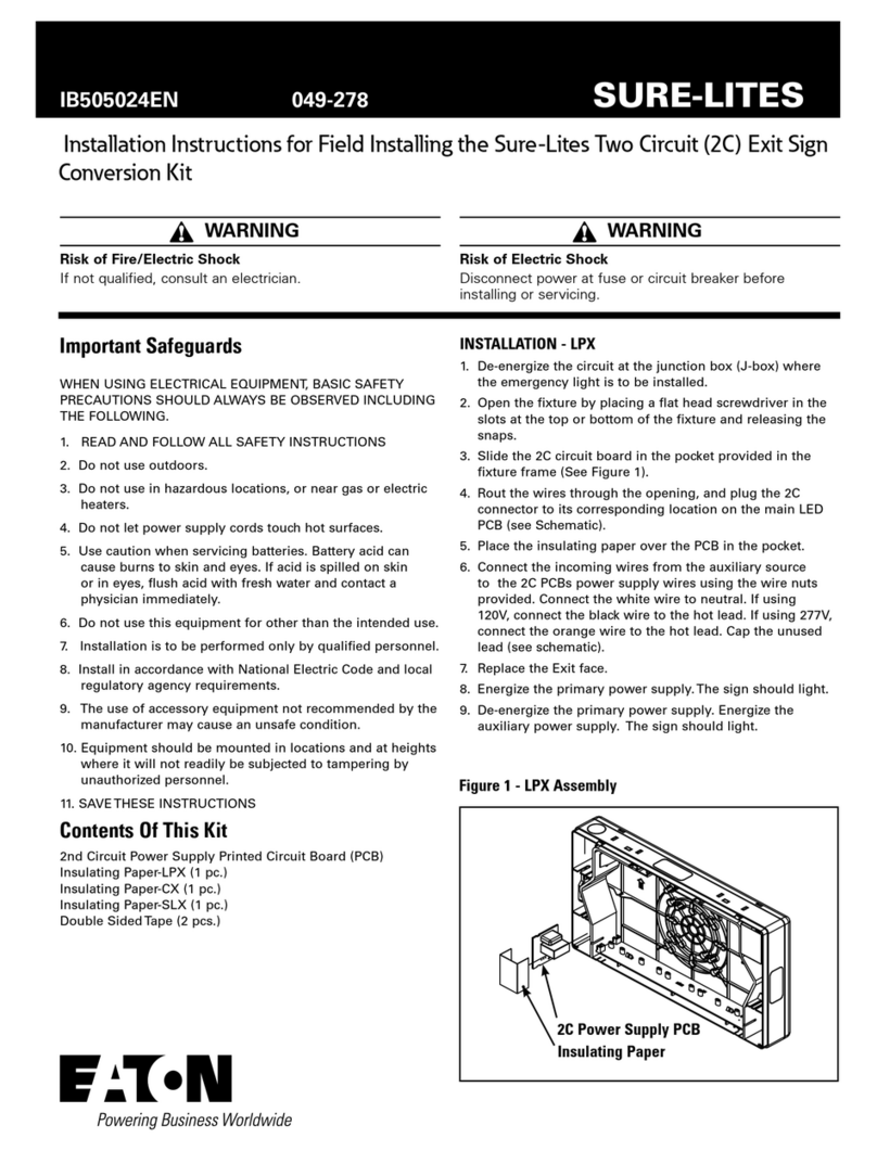 Eaton Sure-Lites 2C installation instructions