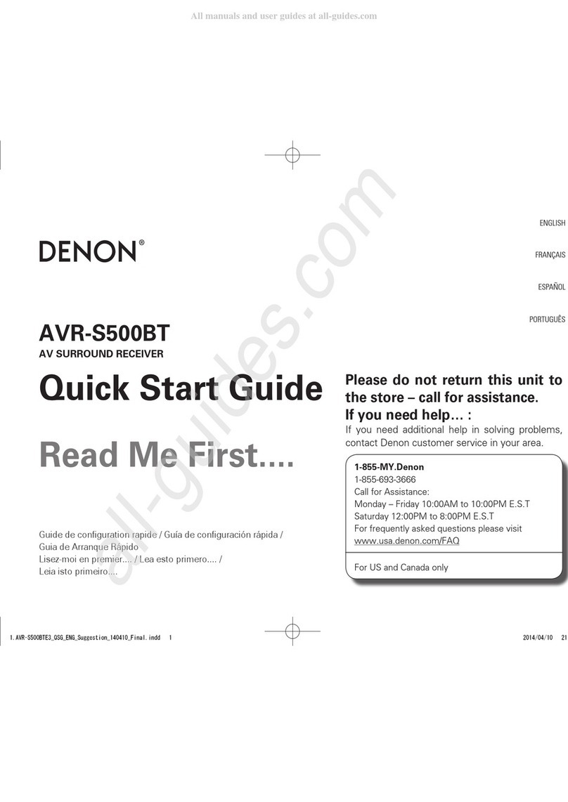 Denon AVR-S500BT User manual Denon AVR-S500BT User manual