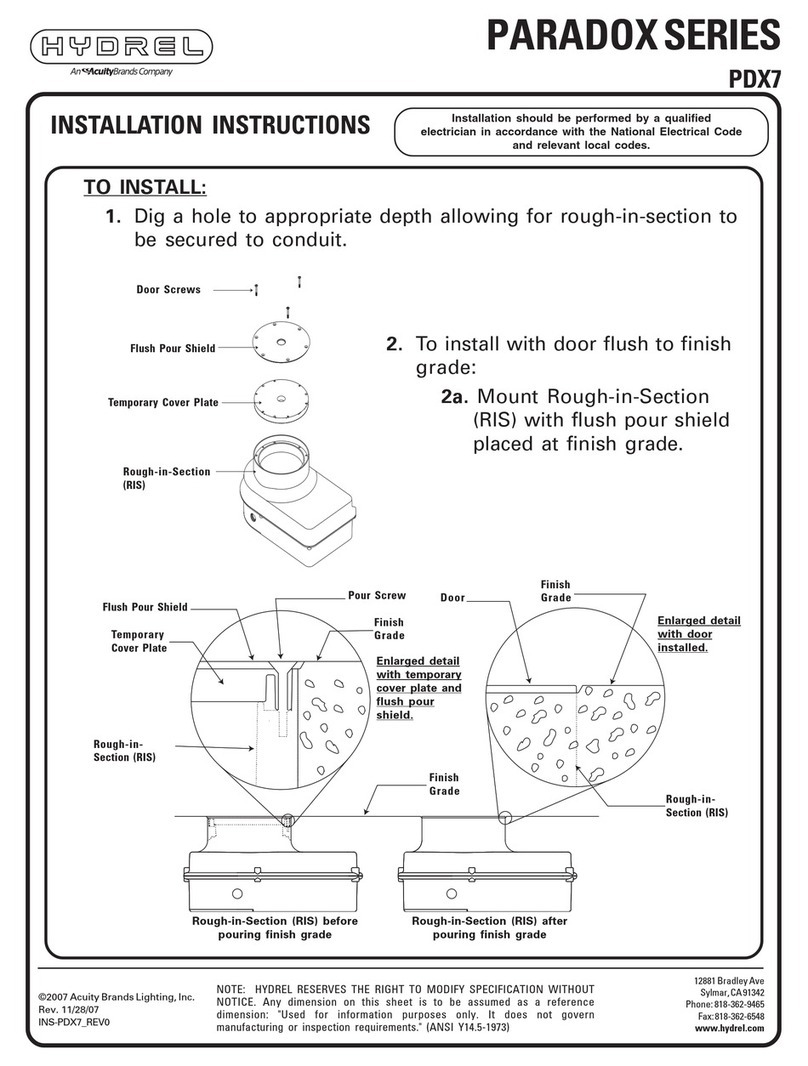 Hydrel Paradox Series installation instructions