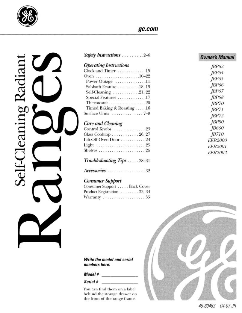 GE JBP62 User manual