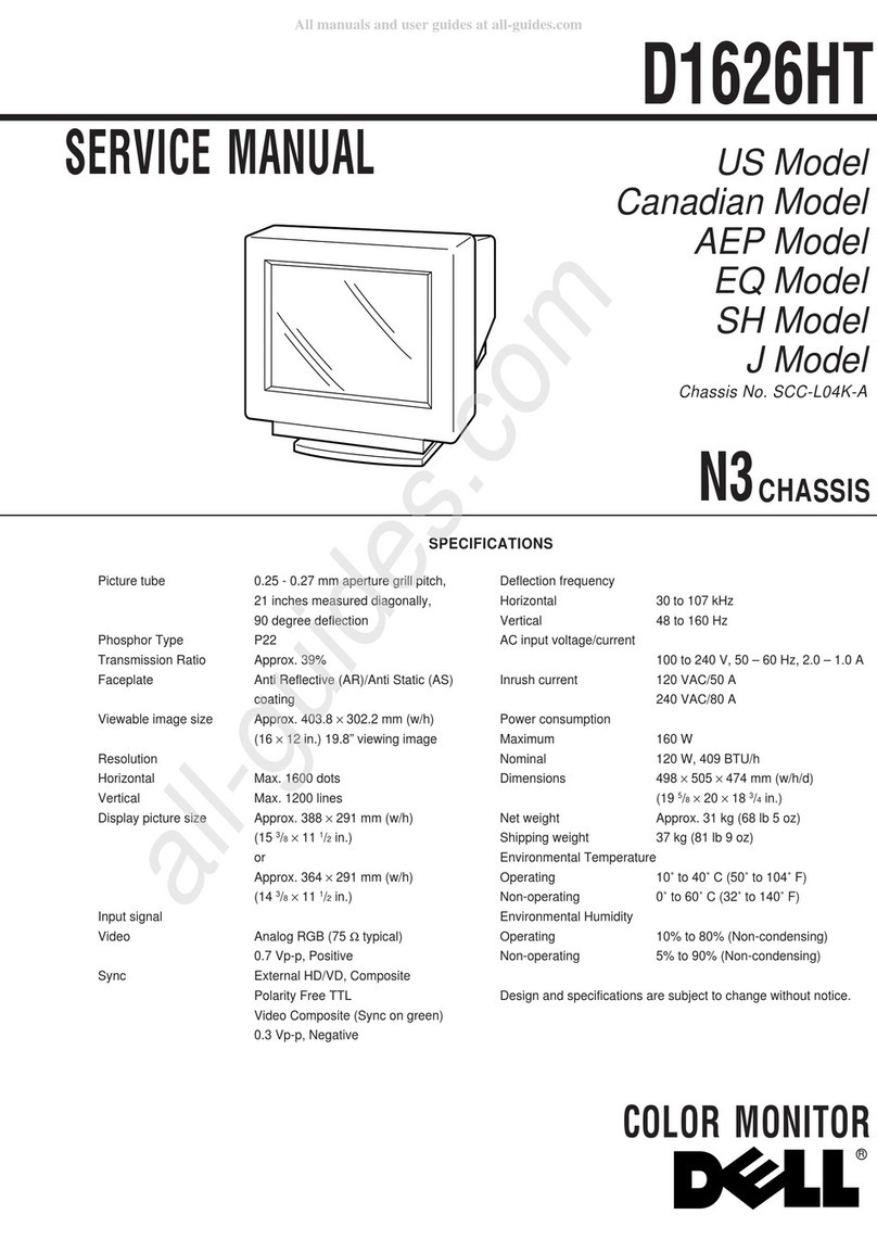 Dell D1626HT - UltraScan 1600HS - 21" CRT Display User manual