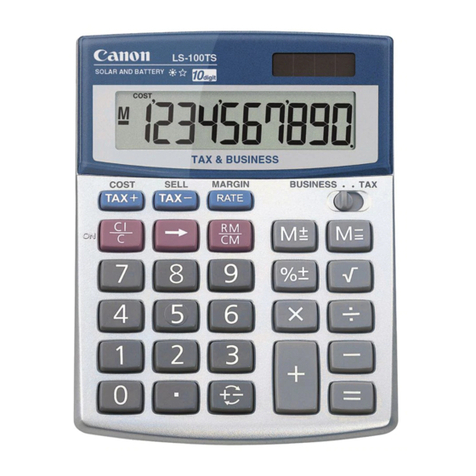 Canon LS-100TS - Basic Calculator instructions