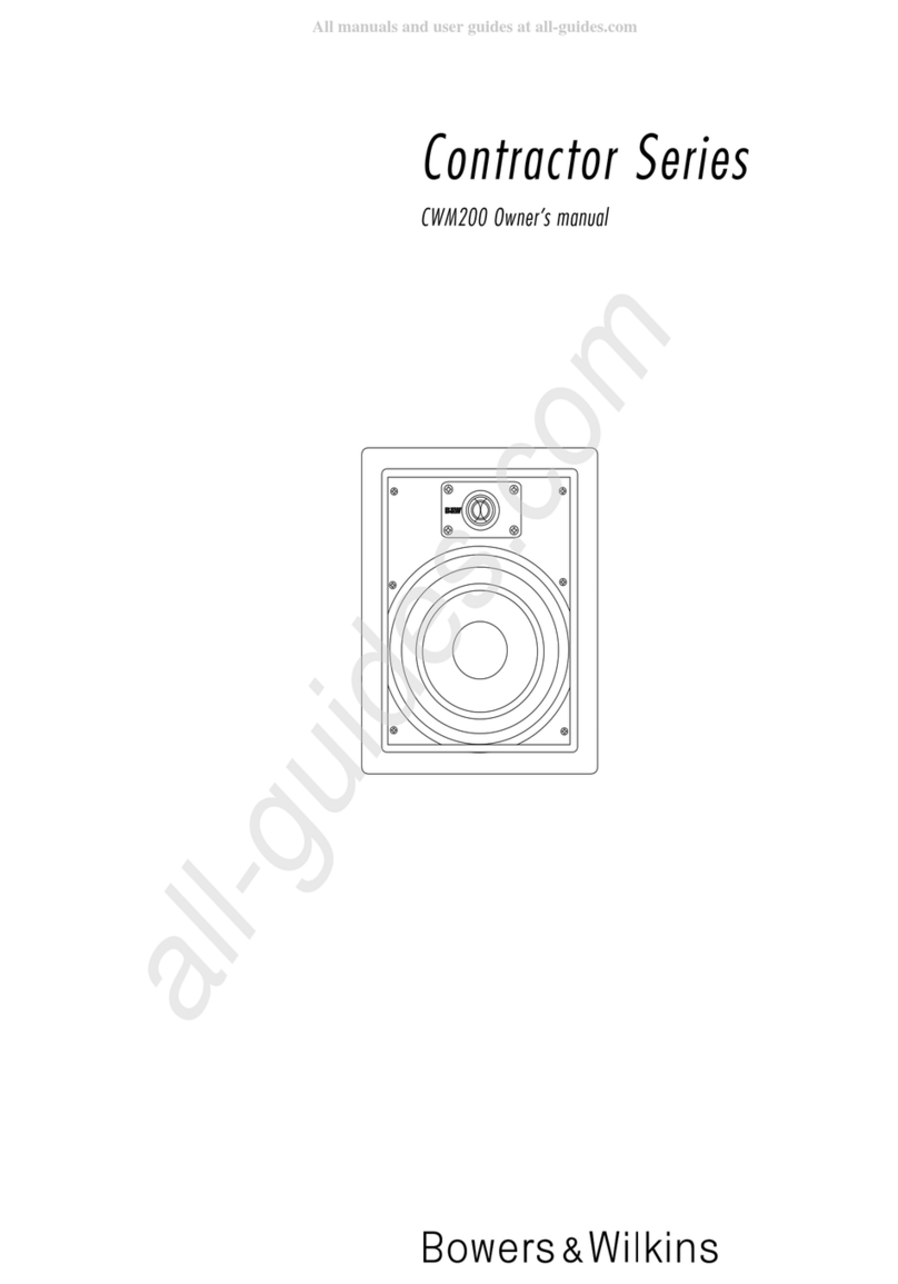 Bowers & Wilkins Contractor Series owner's manual