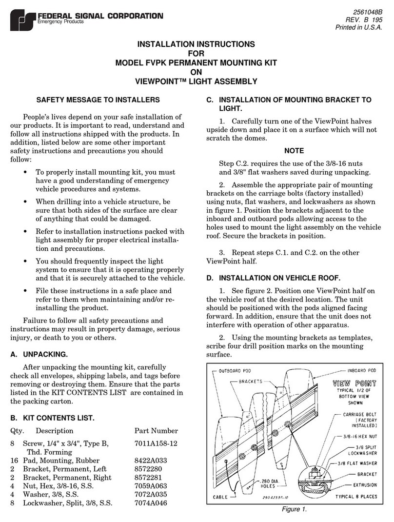 Federal Signal Corporation VIEWPOINT FVPK installation instructions