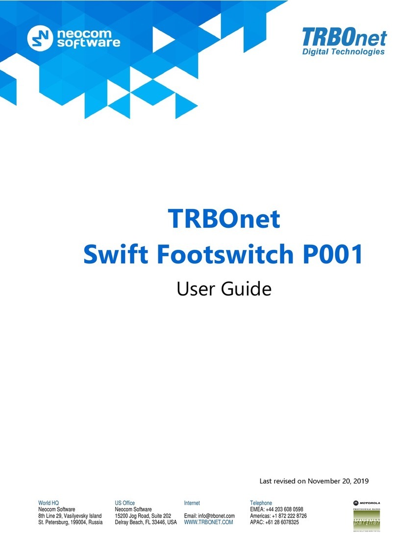 TRBOnet Swift Footswitch P001 User manual