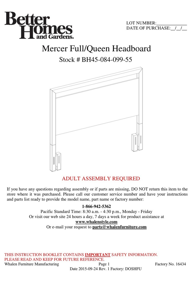 Better Homes and Gardens Mercer Full/Queen Headboard BH45-084-099-55 User manual Better Homes and Gardens Mercer Full/Queen Headboard BH45-084-099-55 User manual