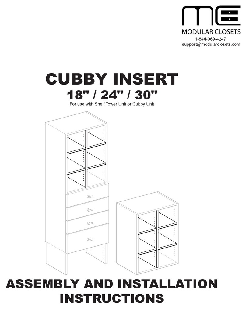 Modular Closets Cubby Insert 18" Assembly and installation instructions Modular Closets Cubby Insert 18" Assembly and installation instructions
