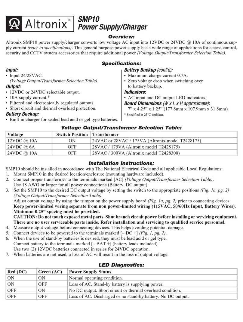Altronix SMP10 User manual