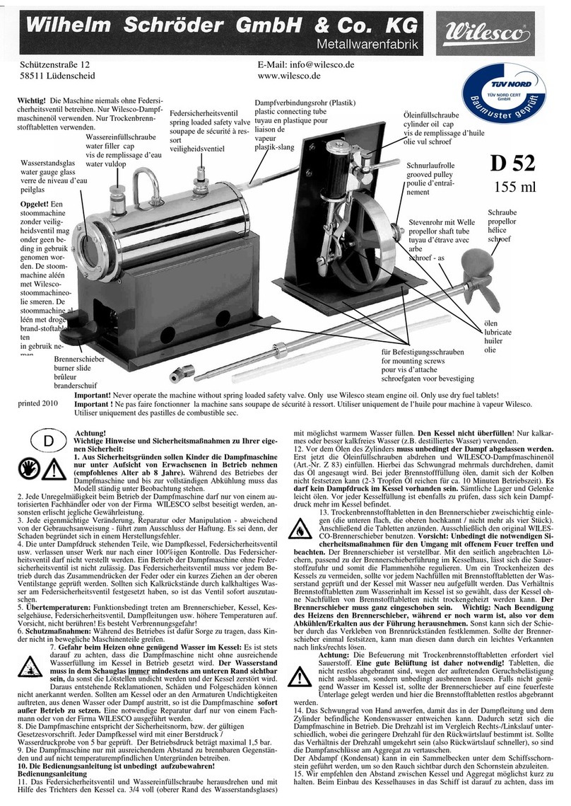 Wilesco D 52 User manual