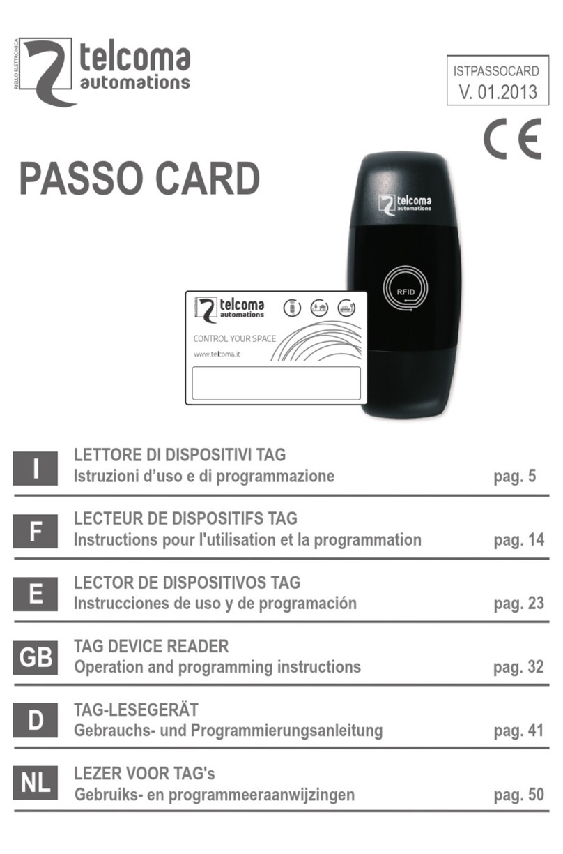 Telcoma PASSO CARD Series Operation and Programming Instructions