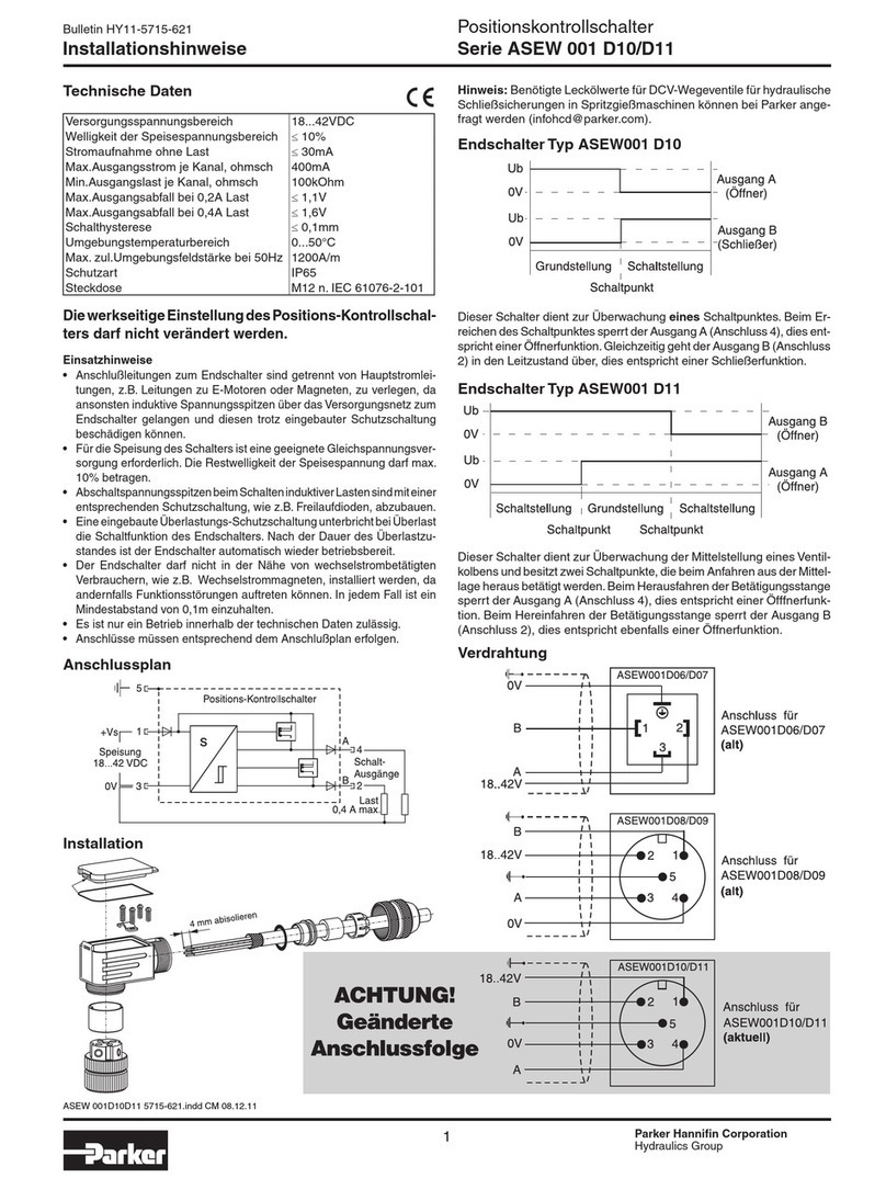 Parker ASEW 001 D11 Series installation guide