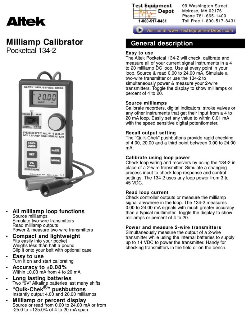 Altek Pocketcal 134-2 User manual