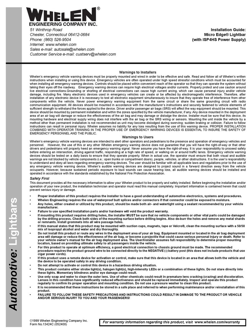 Whelen Engineering Company Micro Edge installation guide