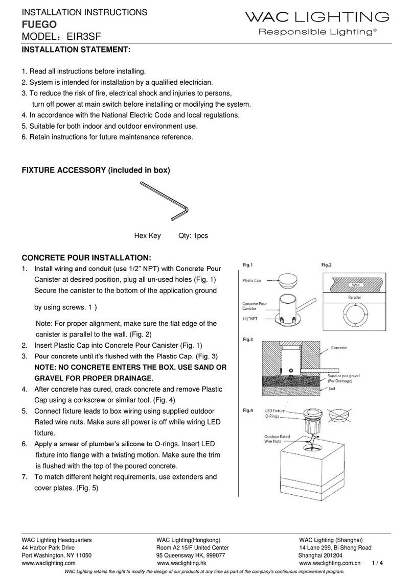 WAC Lighting Fuego EIR3SF installation instructions