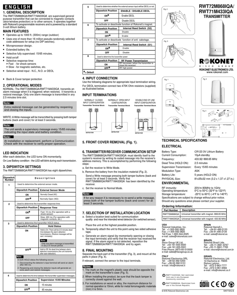 Rokonet RWT71M433IQA manual