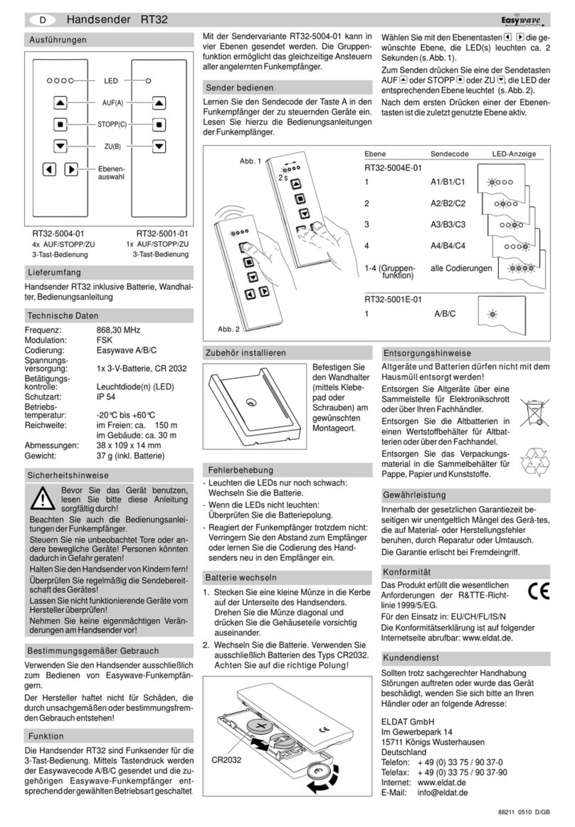 FAAC RT32-5004-01 Operating instruction FAAC RT32-5004-01 Operating instruction