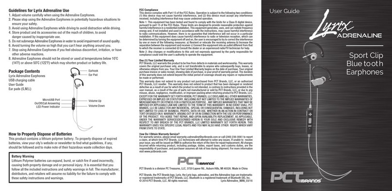 PCT Brands Lyrix ADRENALINE user guide