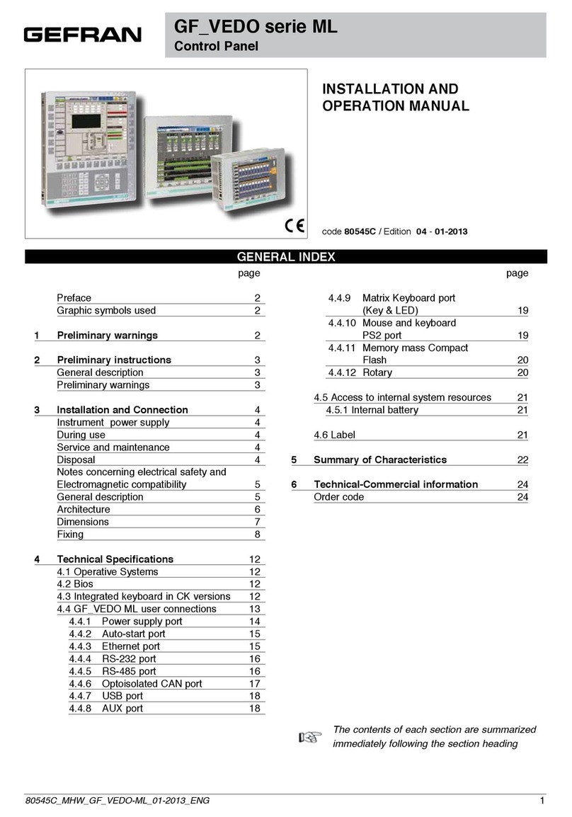 gefran GF_VEDO ML Series Installation and operation manual