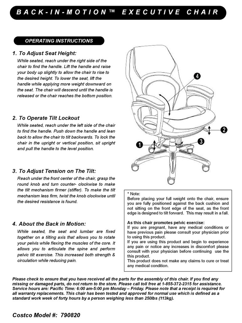 Costco BACK-IN-MOTION 790820 User manual