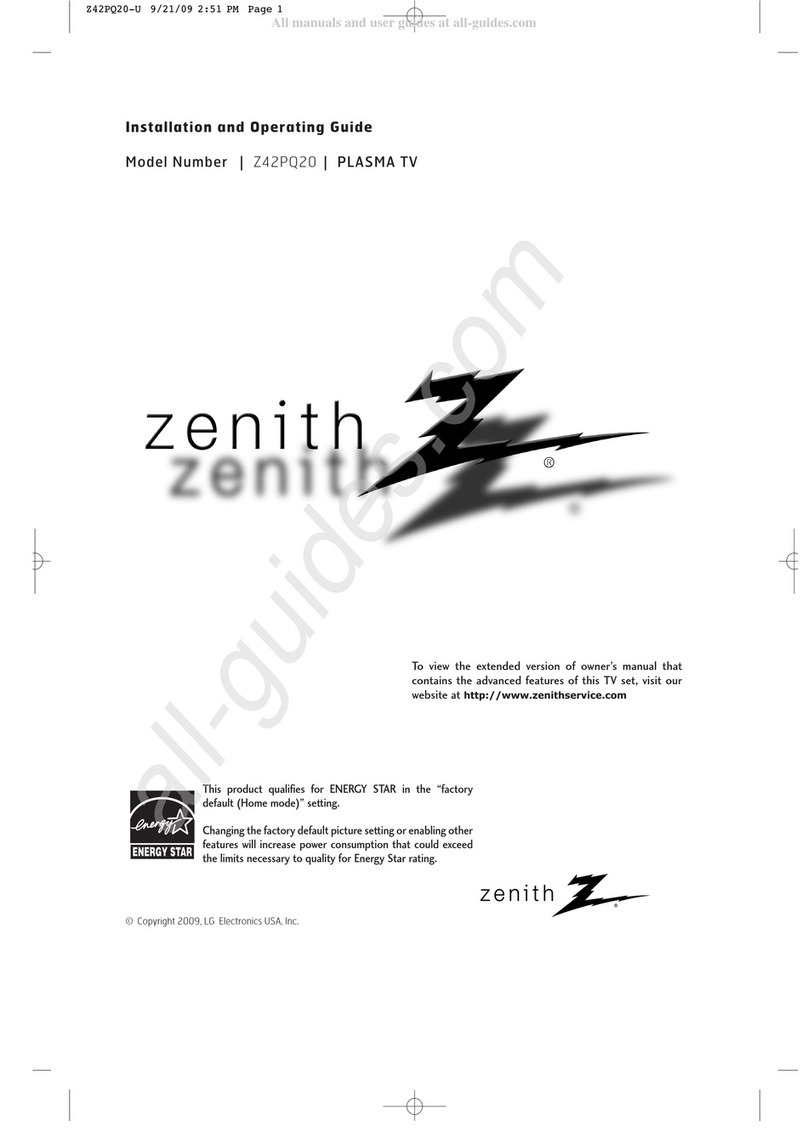 Zenith Z42PQ20 Operating instructions Zenith Z42PQ20 Operating instructions