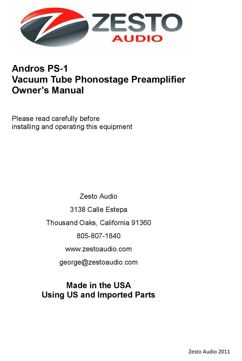 Zesto Audio Andros PS-1 owner's manual