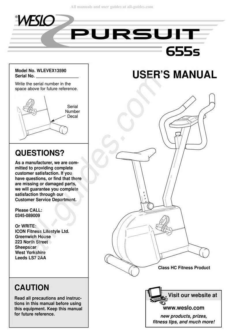 Weslo Pursuit 655s user manual