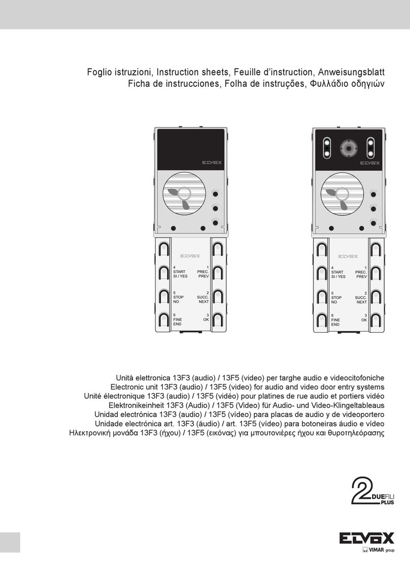 Vimar Elvox 13F3 instruction sheet