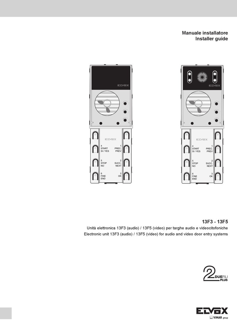 Vimar Elvox 13F5 Installer's guide
