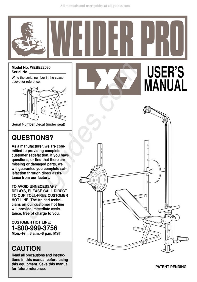 Weider LX7 User manual