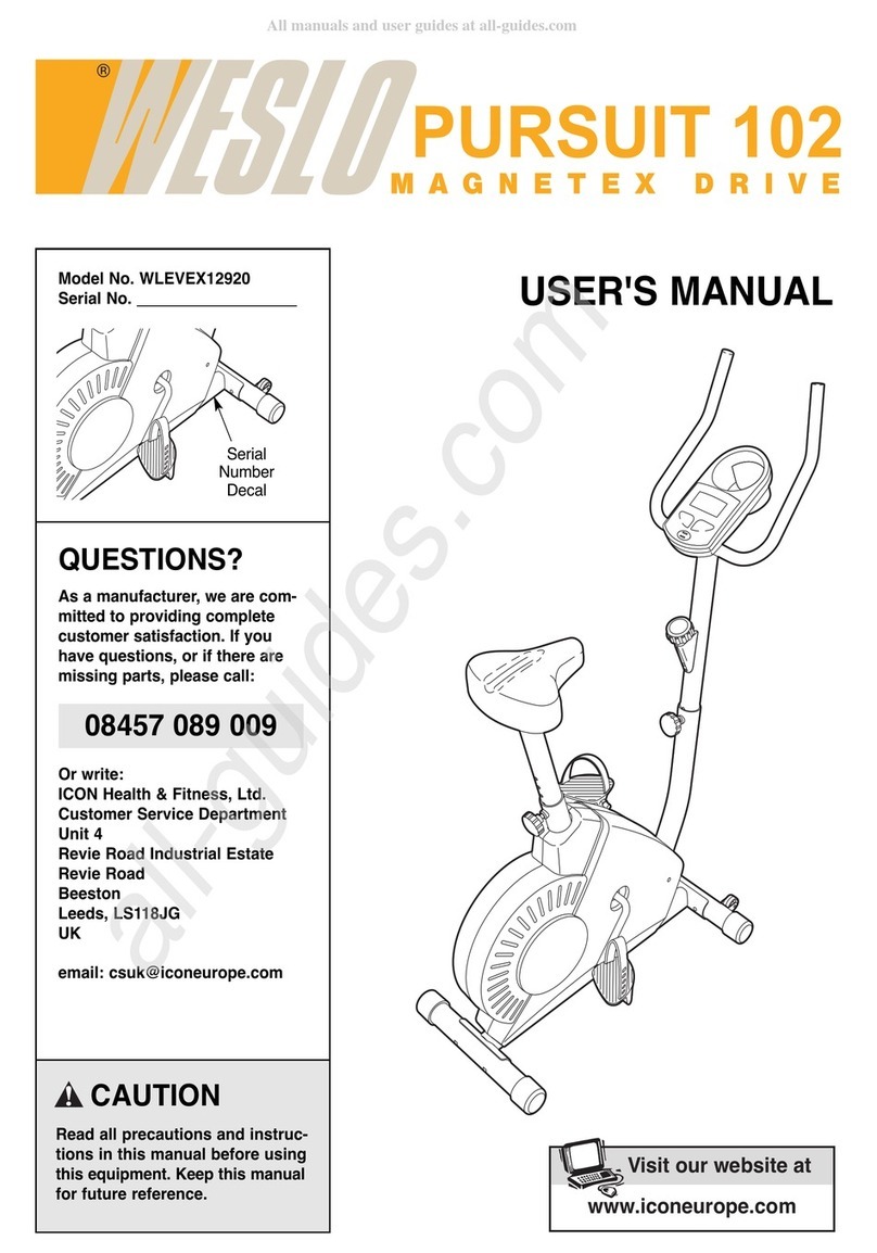Weslo Pursuit 102 User manual Weslo Pursuit 102 User manual