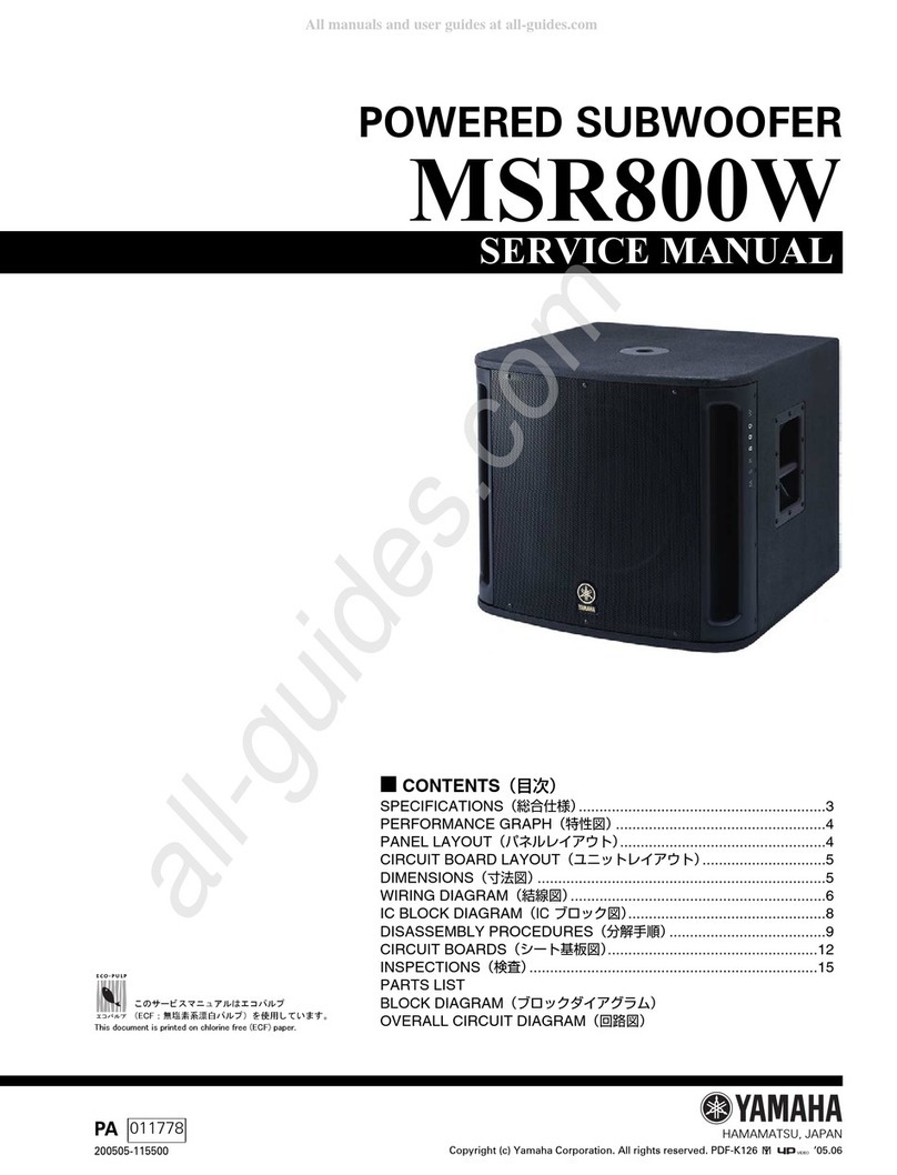 Yamaha MSR800W Service manual