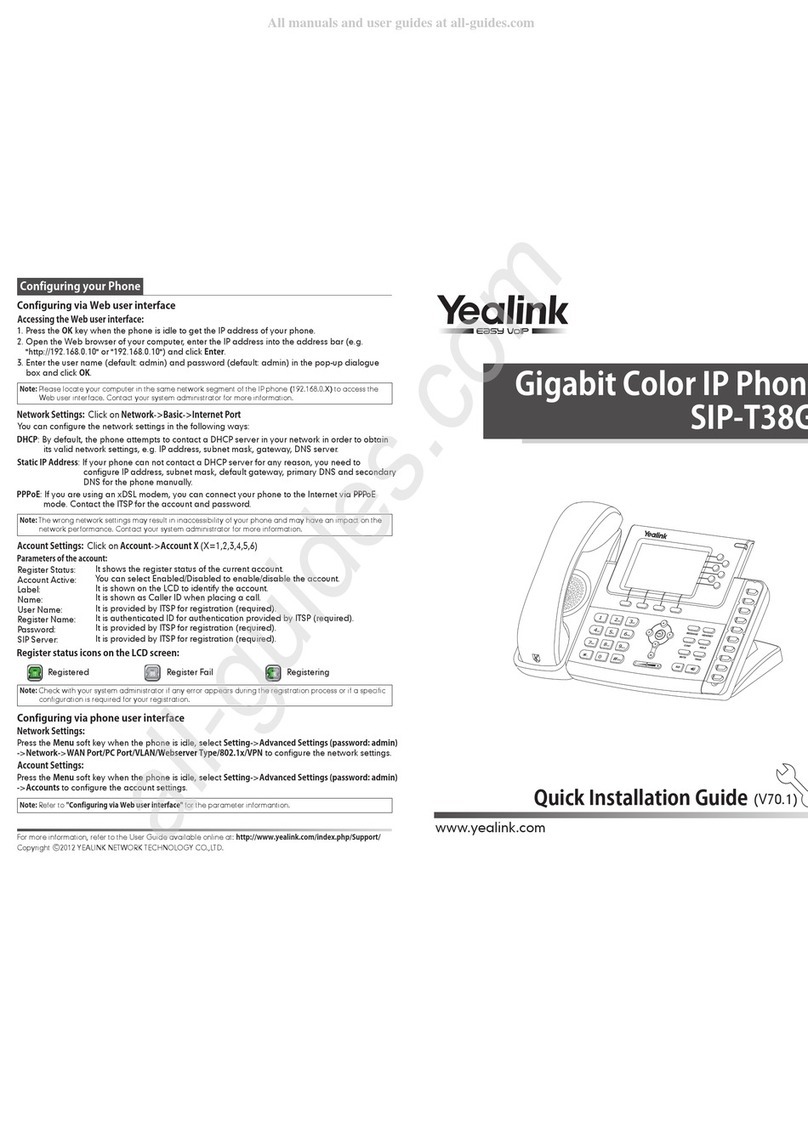 Yealink SIP-T38G User manual