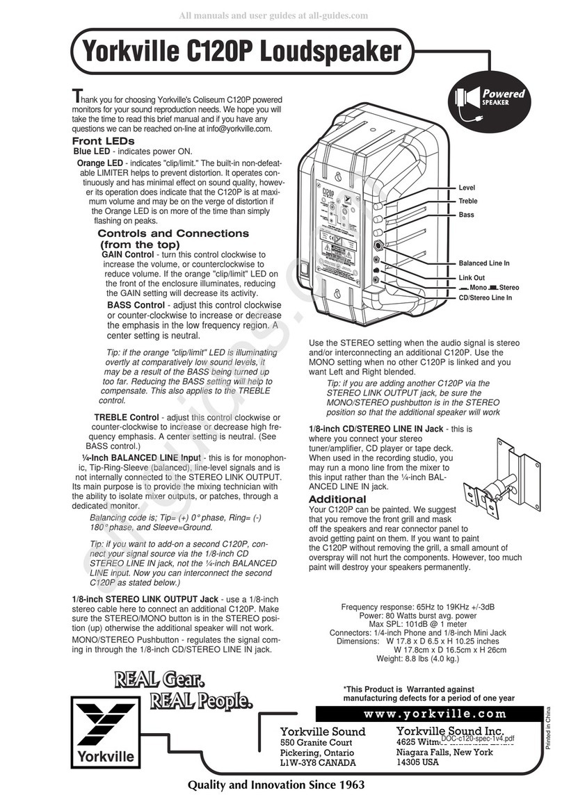 YORKVILLE Coliseum C120P User manual