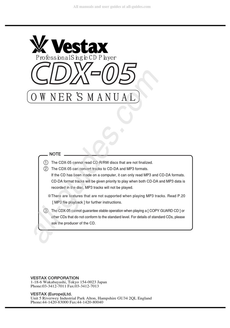 Vestax CDX-05 User manual