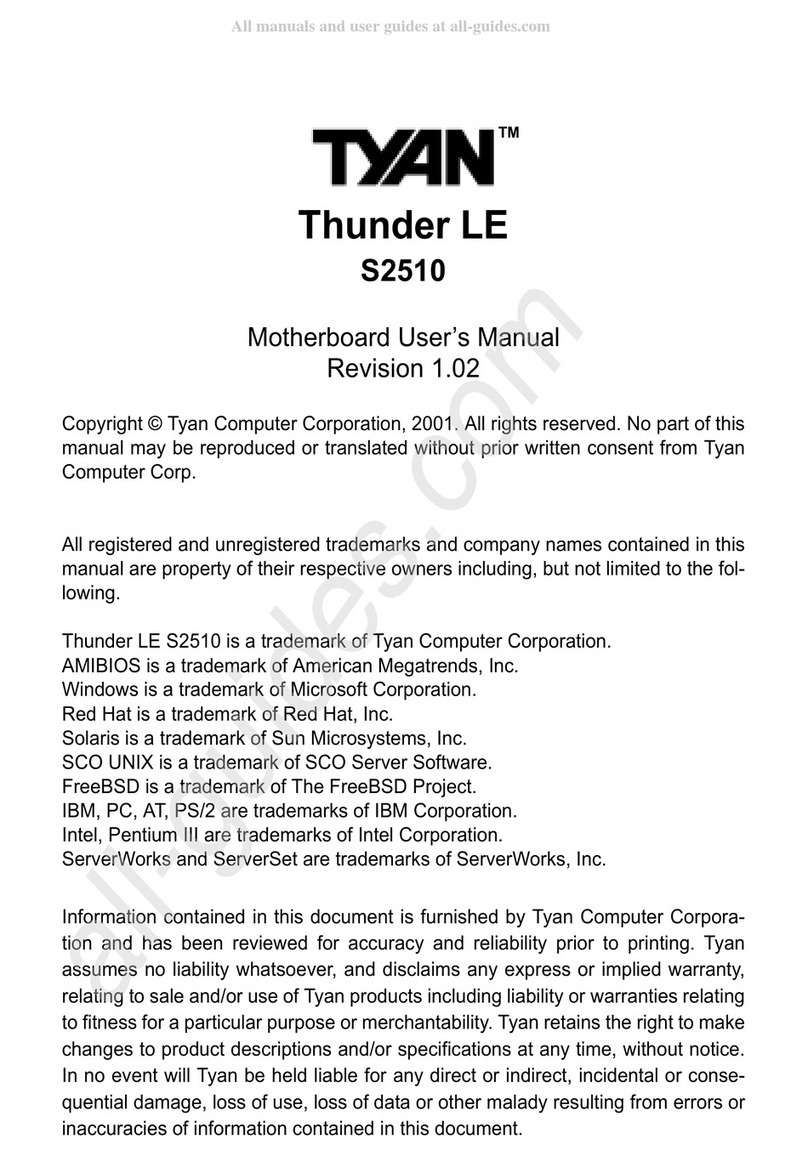 TYAN THUNDER LE S2510 user manual TYAN THUNDER LE S2510 user manual