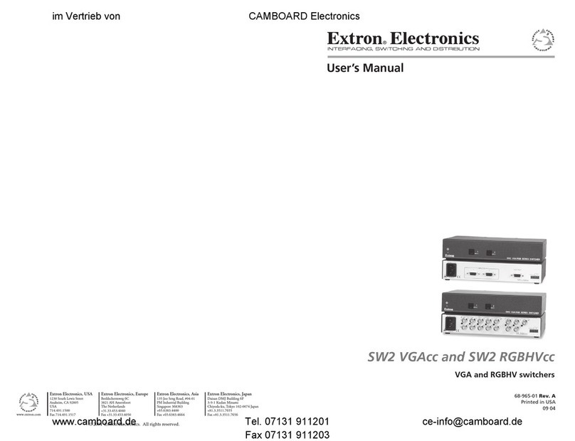 Extron electronics Extron SW 2 VGAcc User manual Extron electronics Extron SW 2 VGAcc User manual