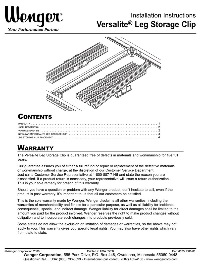 Wenger Versalite Leg Storage Clip installation instructions