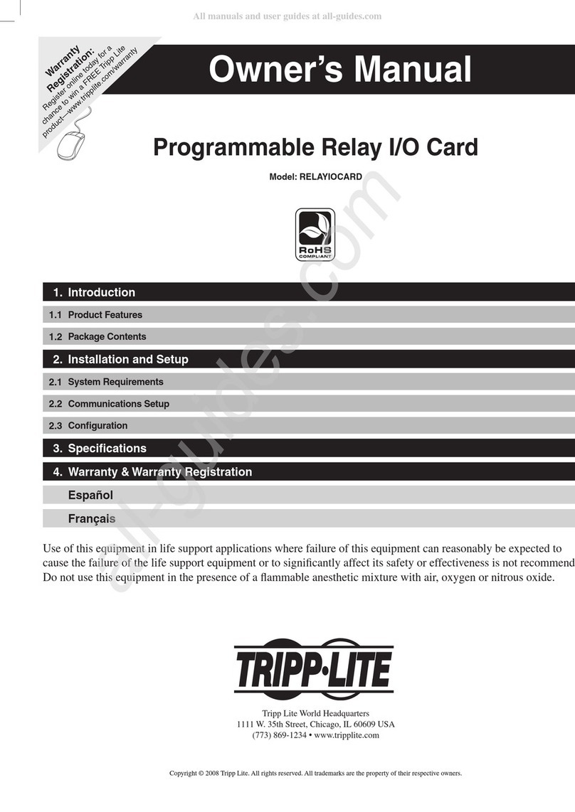Tripp Lite RELAYIOCARD owner's manual