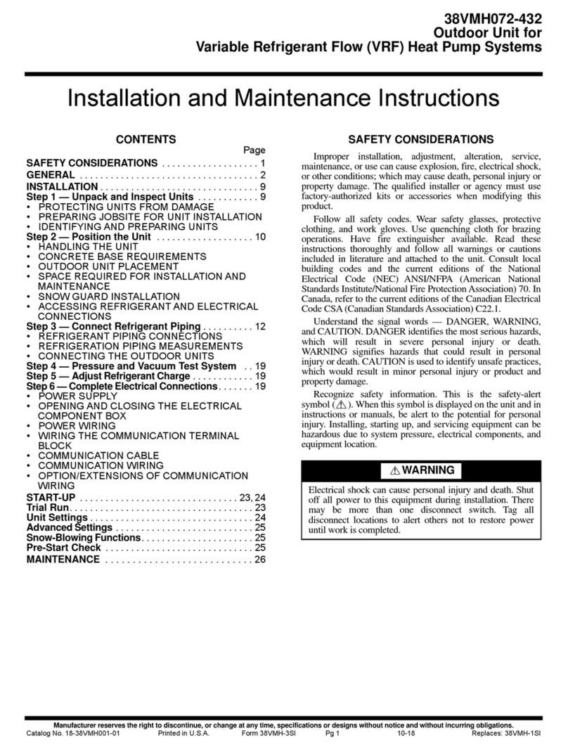 Carrier 38VMH072 Series User manual