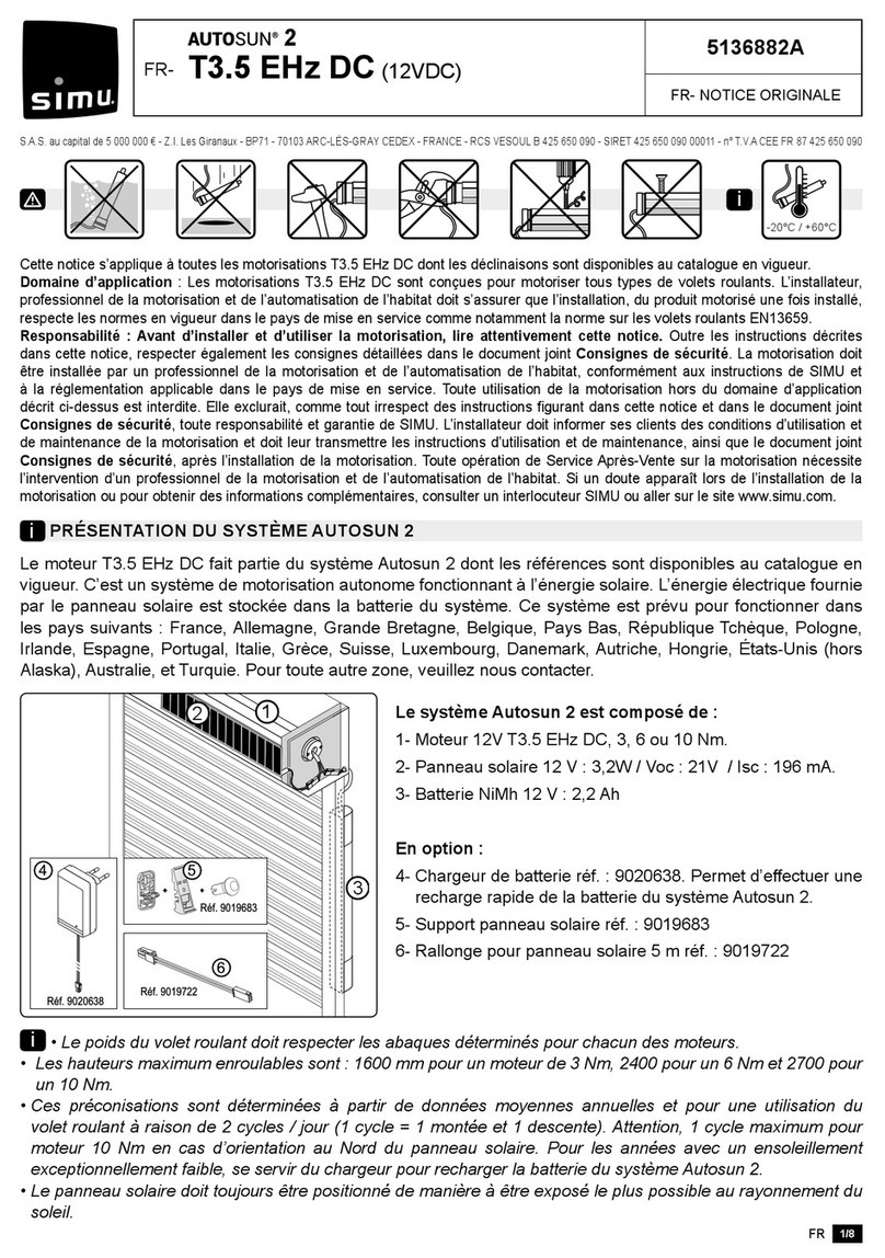 Simu Autosun 2 T3.5 EHz DC Original instructions Simu Autosun 2 T3.5 EHz DC Original instructions
