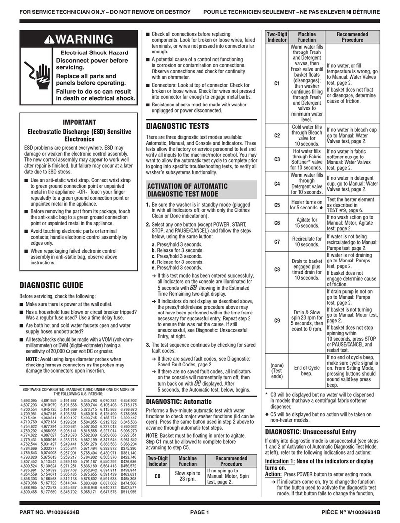 Whirlpool Cabrio W10026634B User manual Whirlpool Cabrio W10026634B User manual