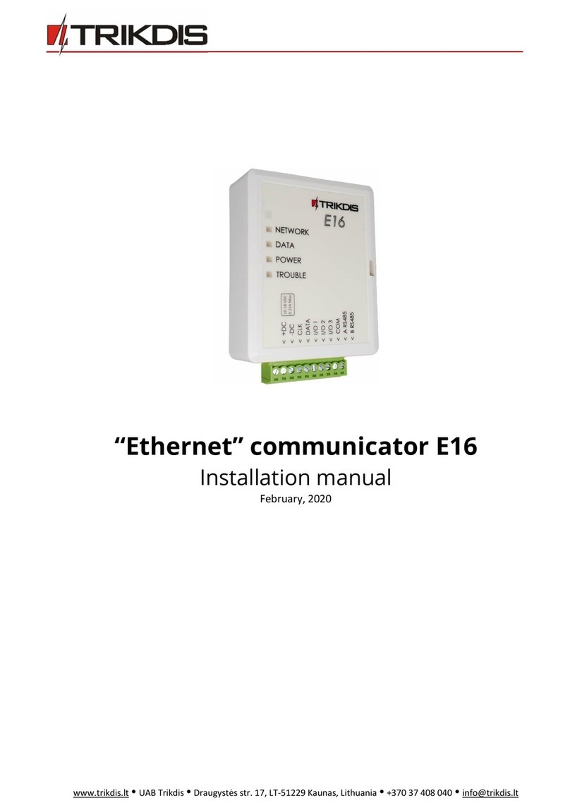 Trikdis Ethernet E16 User manual