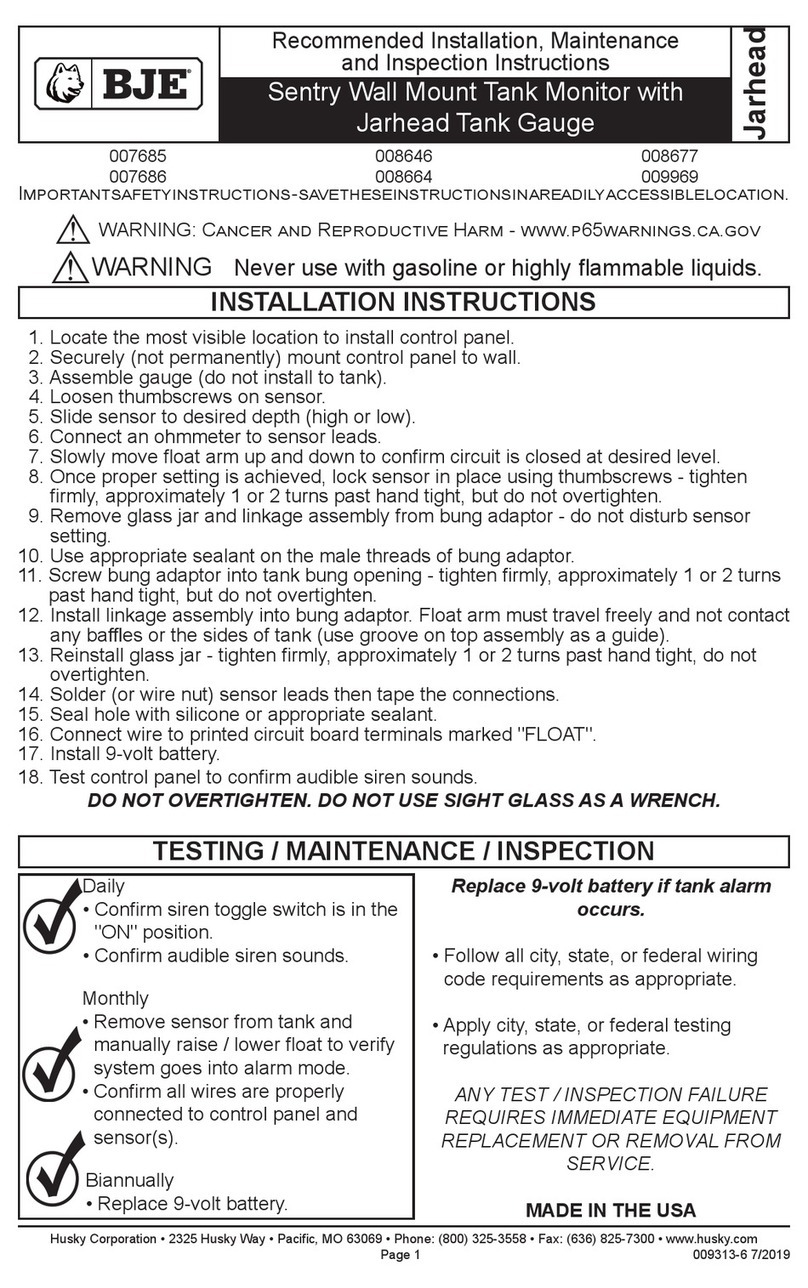 BJE 007685 Recommended Installation, Maintenance and Inspection Instructions