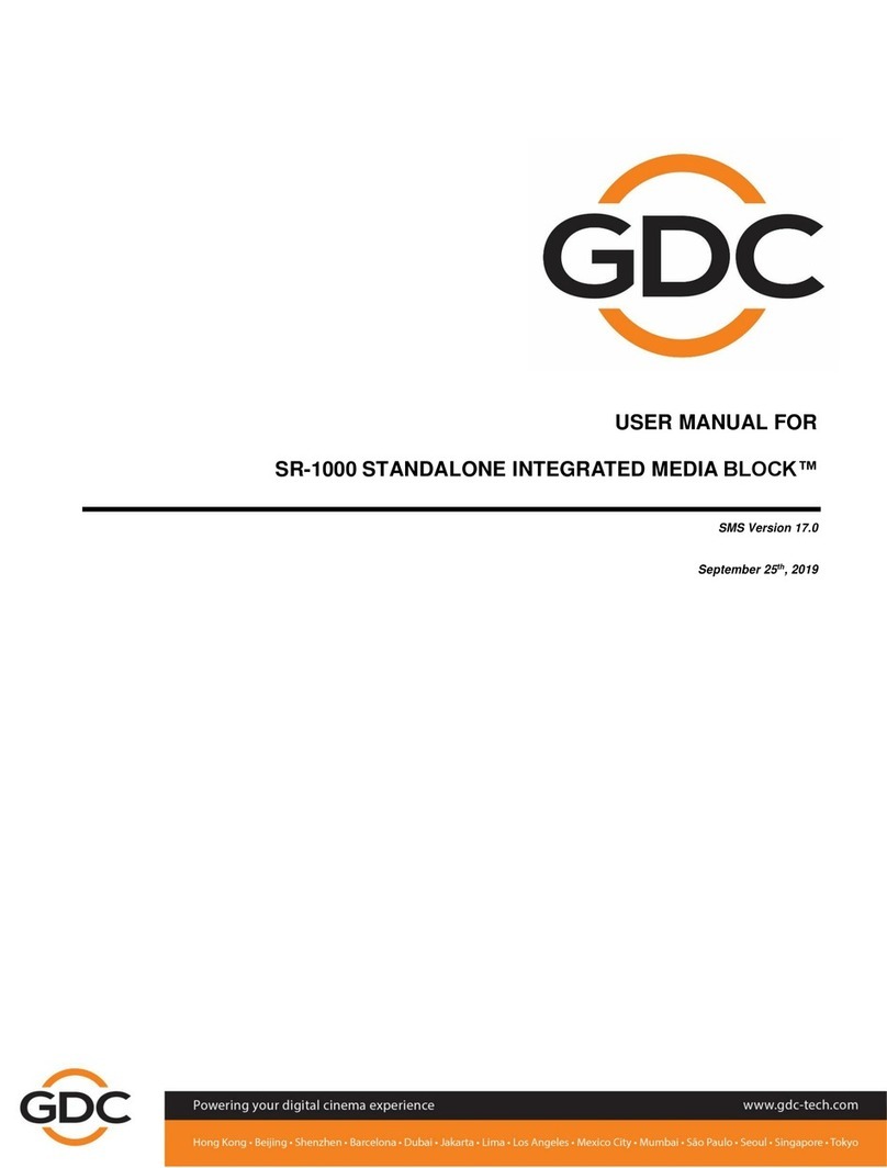 GDC SR-1000 STANDALONE INTEGRATED MEDIA BLOCK User manual